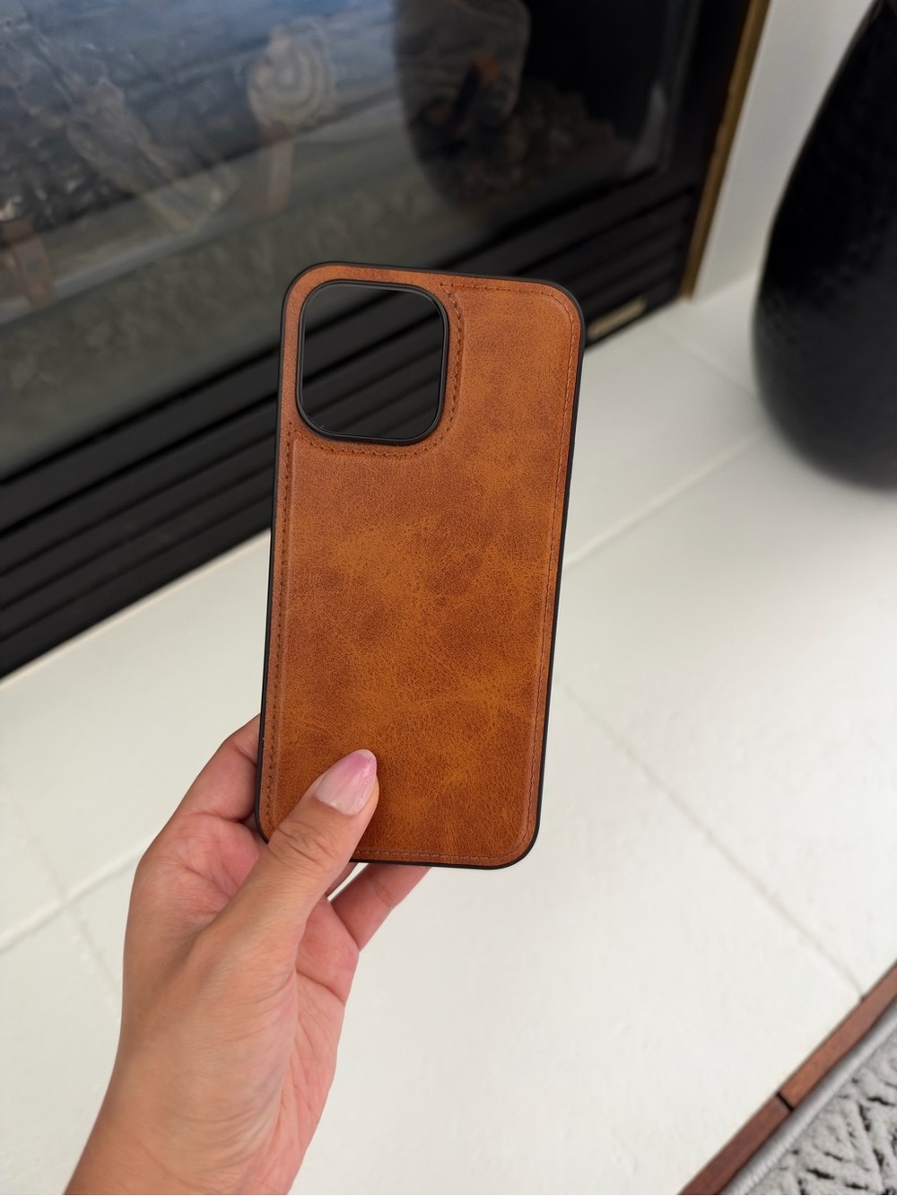 Brown Leather iPhone Case